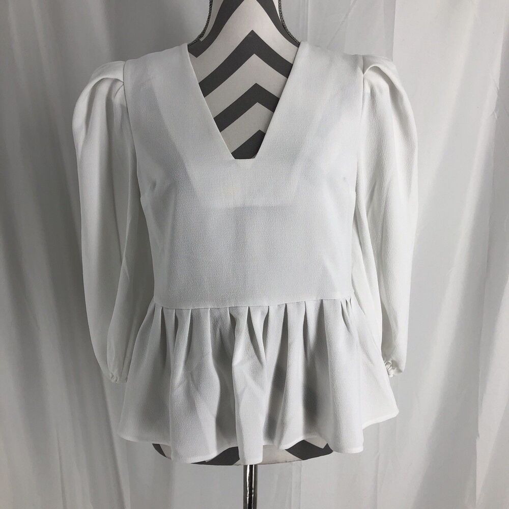 Poet style Blouse Feminine Peplum V Neck Tailored Waist Limited Express Small